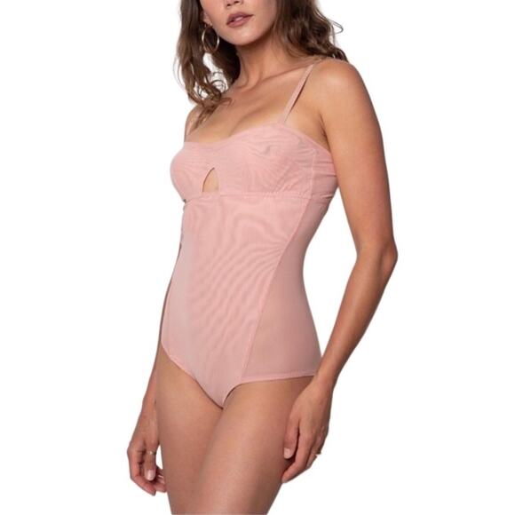 HAH X FREE PEOPLE CutOut Mesh Bodysuit XS Rose Fairy Feminine Boho Coquette NWT - Picture 1 of 13